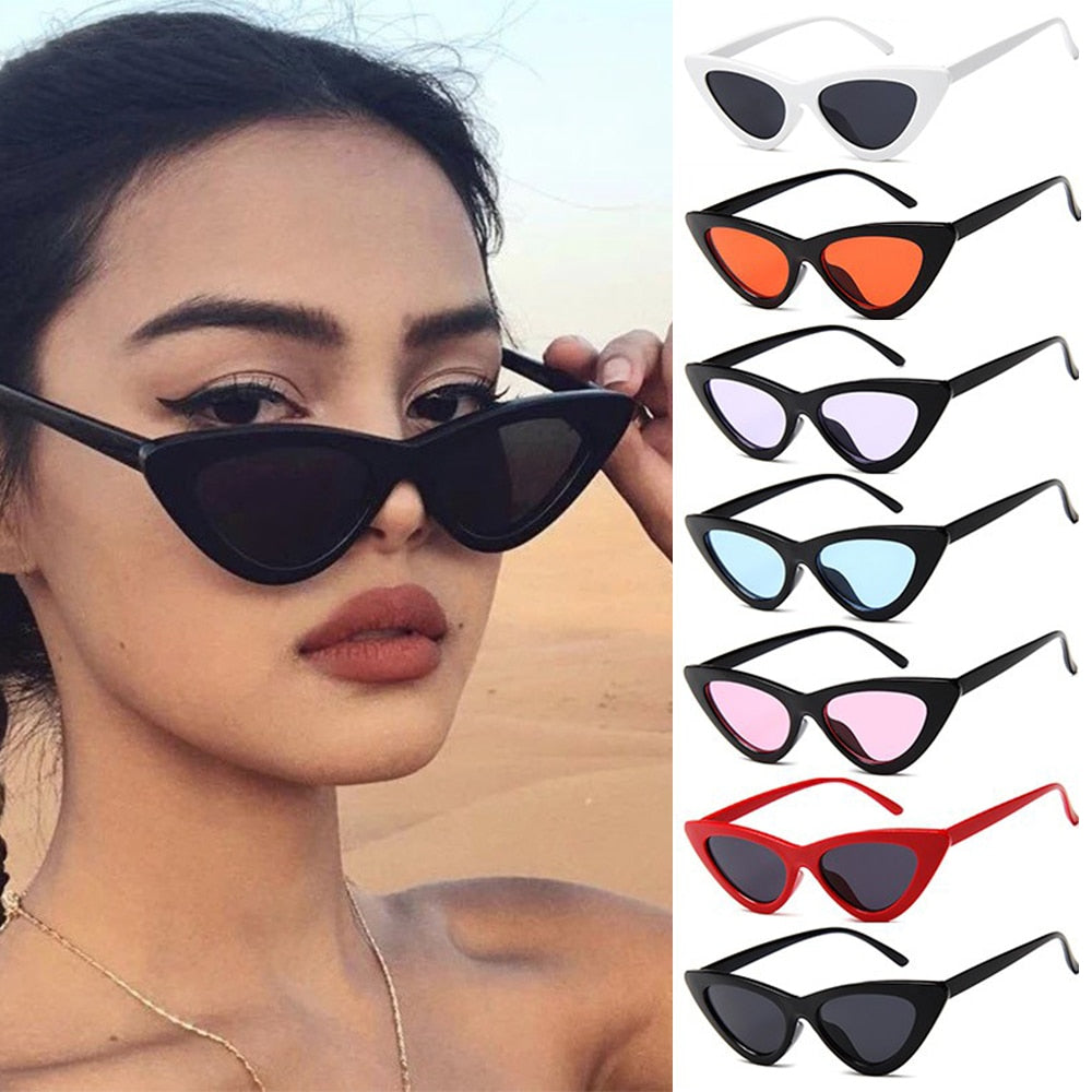 Cat Eye Sunglasses Women Mirror Black Small Triangle Sun Glasses Female Lens Shades Streetwear Eyewear Outdoor UV400-Dollar Bargains Online Shopping Australia