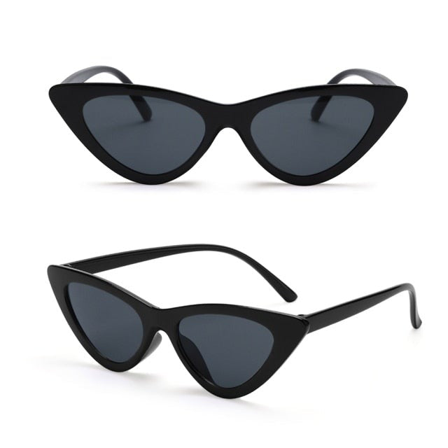 Cat Eye Sunglasses Women Mirror Black Small Triangle Sun Glasses Female Lens Shades Streetwear Eyewear Outdoor UV400-Dollar Bargains Online Shopping Australia