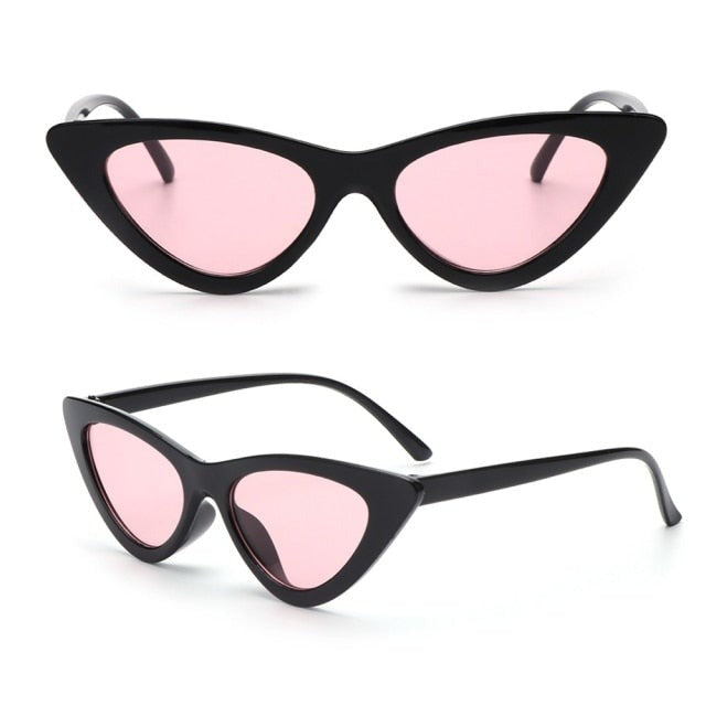 Cat Eye Sunglasses Women Mirror Black Small Triangle Sun Glasses Female Lens Shades Streetwear Eyewear Outdoor UV400-Dollar Bargains Online Shopping Australia