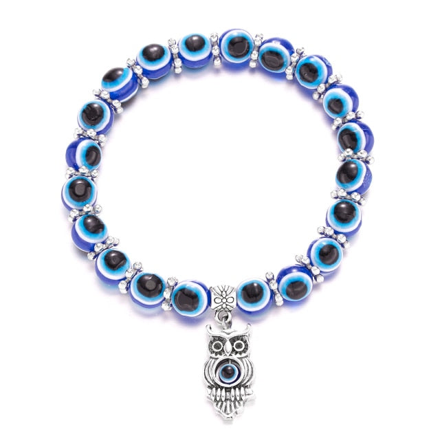 Lucky Evil Eye Bracelets Blue Evil Eye Bead Bracelet Men Women Handmade Lucky Jewelry Charm Bracelet-Dollar Bargains Online Shopping Australia