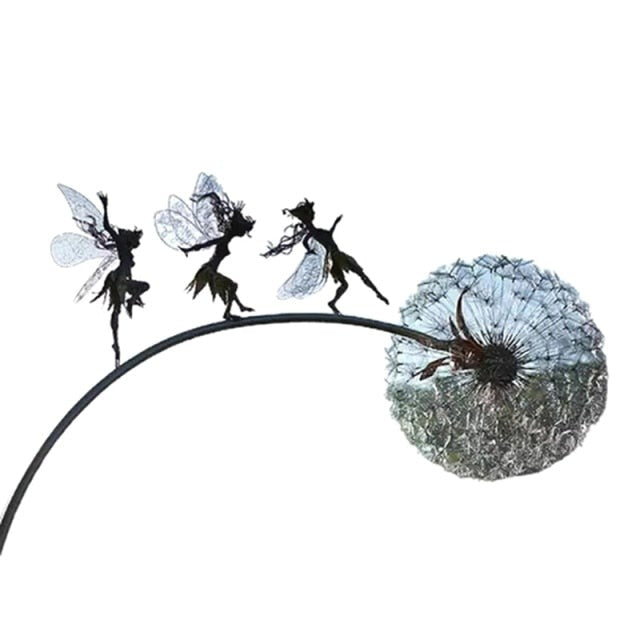 Tuin Decoratieve Staak Feeen En Paardenbloemen Dans Samen Metalen Tuin Yard Art Decor Gazon Landschap Sculptuur Decor-Dollar Bargains Online Shopping Australia