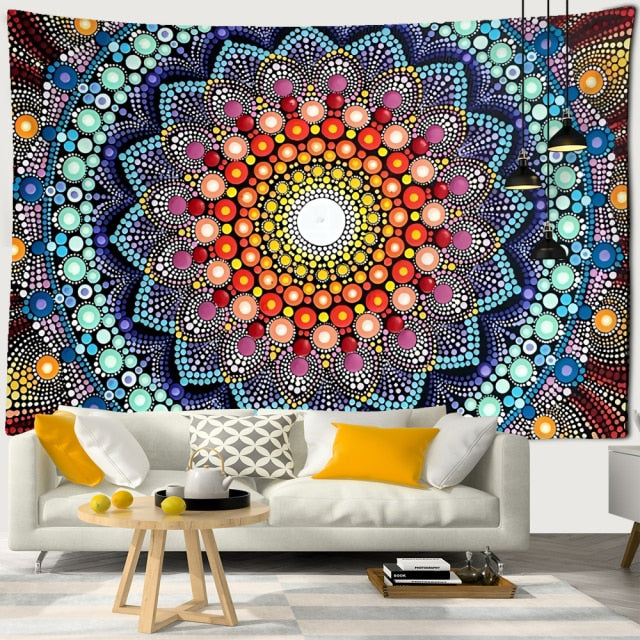 Seven Chakras Mandala Tapestry Wall Hanging Witchcraft Psychedelic Tapiz Hippie Art Background Cloth Home Decor-Dollar Bargains Online Shopping Australia