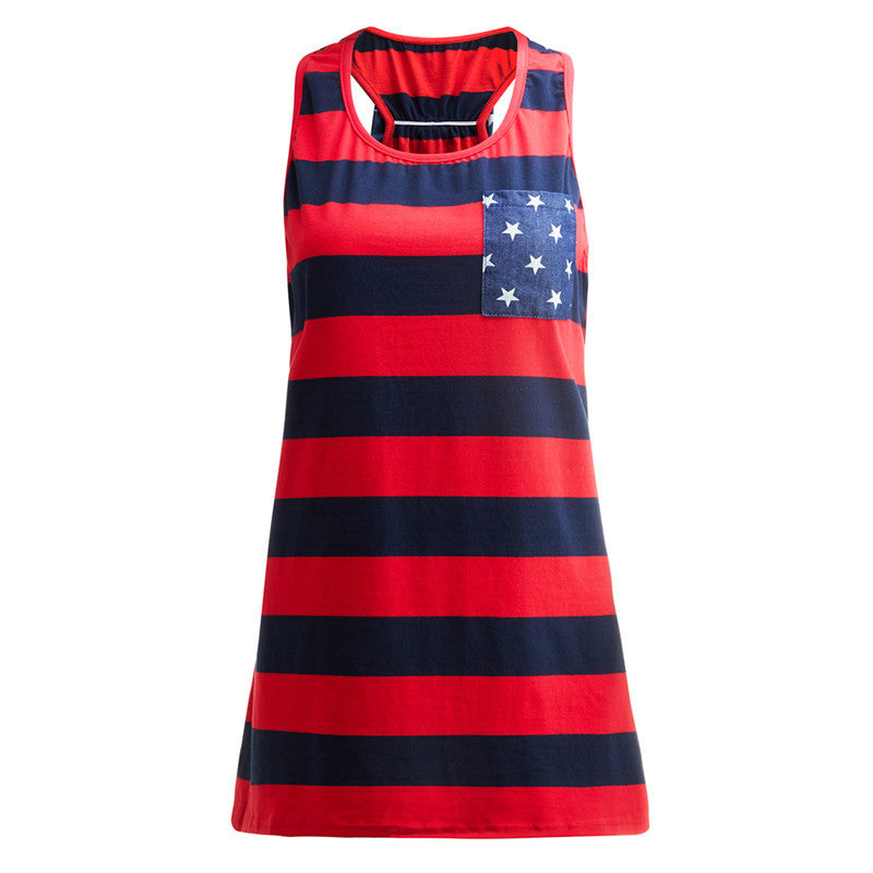 NEW Sexy Summer Style Sleeveless Tops American USA Flag Print Stripes Tank Top for Women Blouse Vest Shirt #10-Dollar Bargains Online Shopping Australia