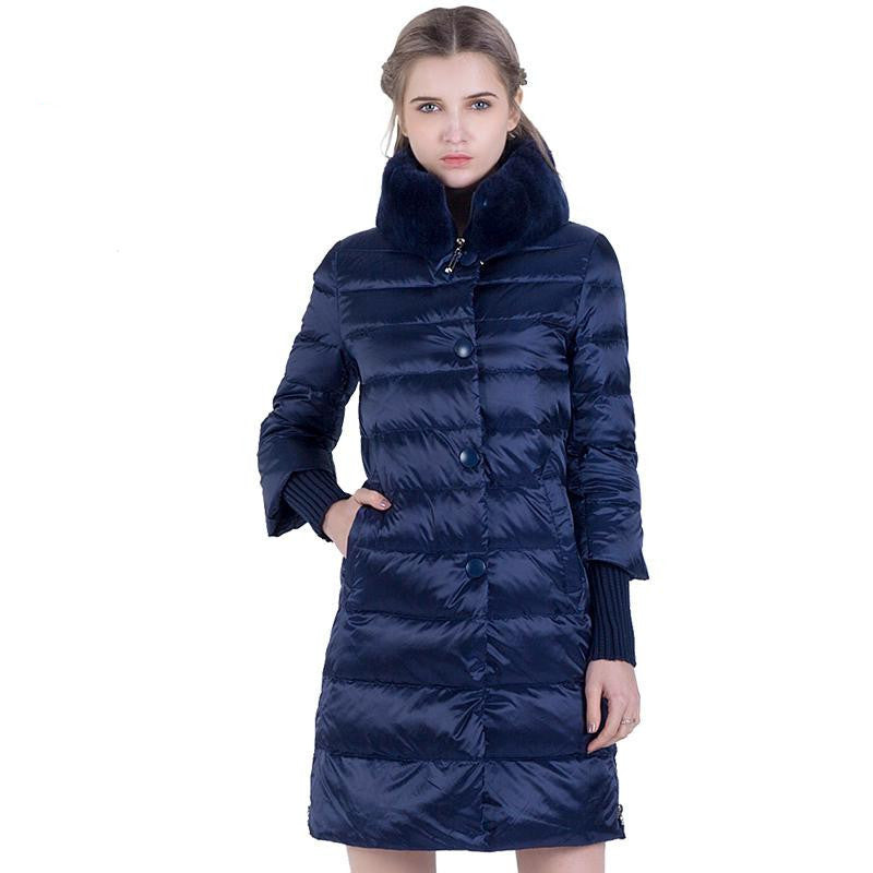 Winter Down Jacket Women Long Coat Parkas Thickening Female Warm Clothes Rabbit Fur Collar High Quality Overcoat-Dollar Bargains Online Shopping Australia