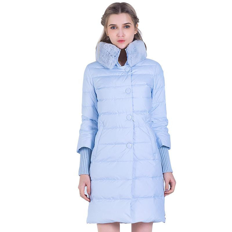 Winter Down Jacket Women Long Coat Parkas Thickening Female Warm Clothes Rabbit Fur Collar High Quality Overcoat-Dollar Bargains Online Shopping Australia