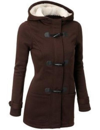 Women Trench Coat Spring Autumn Women's Overcoat Female Long Hooded Coat Zipper Horn Button Outwear-Dollar Bargains Online Shopping Australia