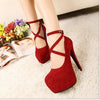 High-heeled Shoes Woman Pumps Wedding Shoes Platform Fashion Women Shoes Red High Heels 11cm Suede-Dollar Bargains Online Shopping Australia