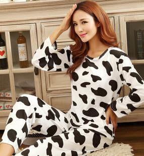 19 Colors Women Pajamas Suits Spring Autumn Cartoon Female Long-sleeve Pajama Pants Milk Silk Pajamas Suits tracksuit-Dollar Bargains Online Shopping Australia