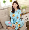 19 Colors Women Pajamas Suits Spring Autumn Cartoon Female Long-sleeve Pajama Pants Milk Silk Pajamas Suits tracksuit-Dollar Bargains Online Shopping Australia