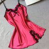 Women nightwear Sexy Mini nightgowns tempatation deep V straps skirts summer style silk lace sleepwear Night Dress-Dollar Bargains Online Shopping Australia