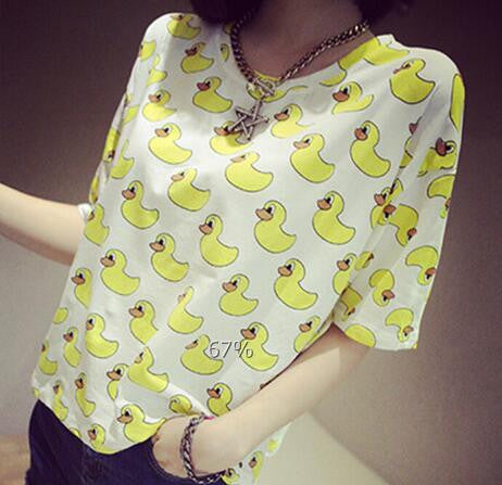 fashion Women's Summer T-Shirt Clothes Shirt O-neck funny cat printing-Dollar Bargains Online Shopping Australia