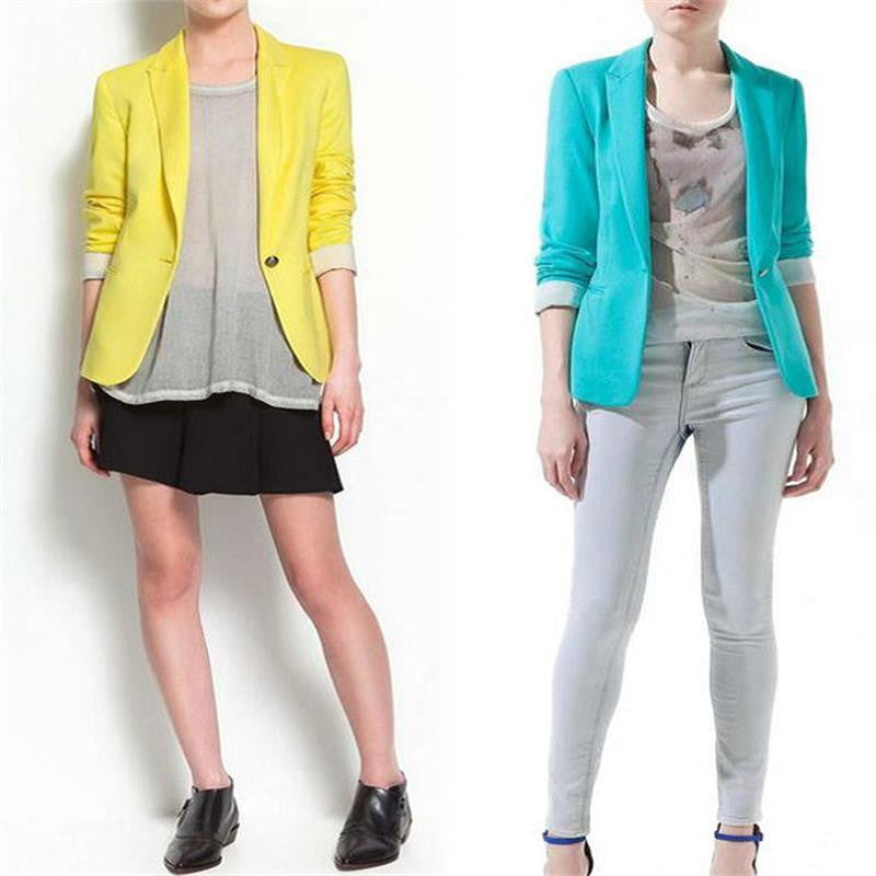 Blazer Women Candy Color Jackets Suit Slim yards Ladies Blazers Work Wear Jacket-Dollar Bargains Online Shopping Australia