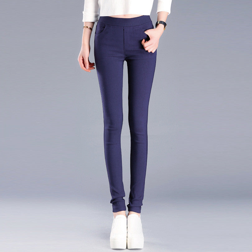 Colored Stretch Fashion Female Candy Colored Pencil Women's Pants Elastic Cotton Pants OL Slim Trousers Size S-3XL-Dollar Bargains Online Shopping Australia