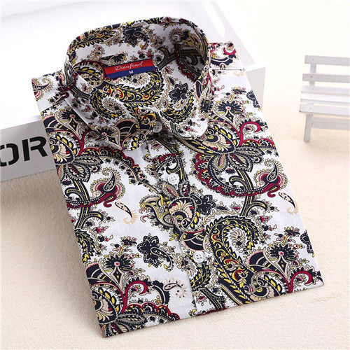 Autumn Floral Women Shirts with Long Sleeves Cotton Blouses Shirt Turn Down Collar Female Bodycon Shirts Women Feminine Shirt-Dollar Bargains Online Shopping Australia