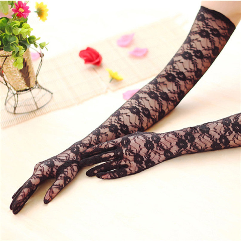 Summer Lace Sun Block UV Protection Long Evening Driving Arm Gloves for party Accessories Red,Pink,Black,White,Beige-Dollar Bargains Online Shopping Australia