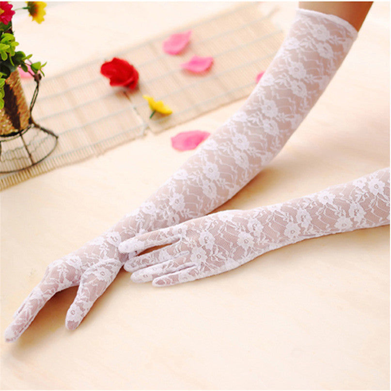 Summer Lace Sun Block UV Protection Long Evening Driving Arm Gloves for party Accessories Red,Pink,Black,White,Beige-Dollar Bargains Online Shopping Australia