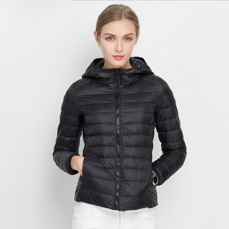 HOT Winter Women Ultra Light Down Jacket 90% Duck Down Hooded Jackets Long Sleeve Warm Slim Coat Parka Female Solid Outwear-Dollar Bargains Online Shopping Australia