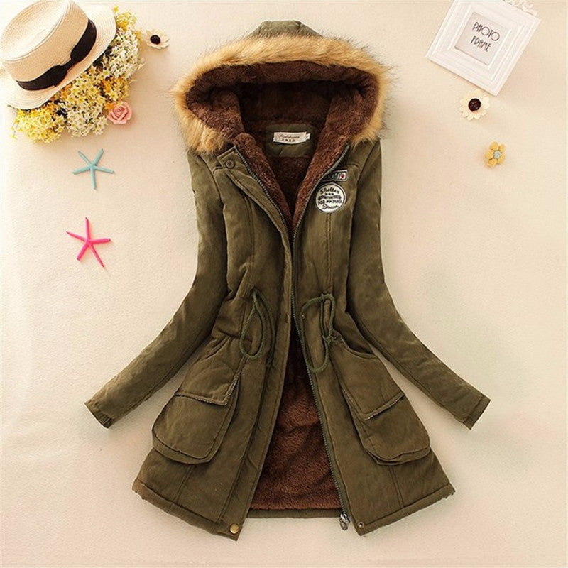 Women Coat Winter Parka Casual Outwear Military Hooded Coat Winter Jacket Women Padded Coats Woman Clothes FZ037-Dollar Bargains Online Shopping Australia