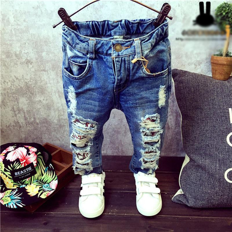 Children Broken Hole Pants Trousers Baby Boys Girls Jeans Brand Fashion Autumn 2-7Yrs Kids Trousers Children Clothing ZJ04-Dollar Bargains Online Shopping Australia