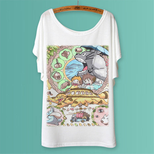 Totoro tshirt Casual T-shirt Women Tops Graphic Tee Shirt Animal Panda Print Short Sleeve O-neck-Dollar Bargains Online Shopping Australia