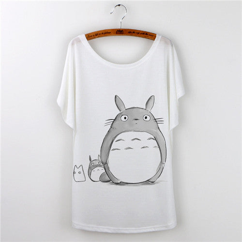 Totoro tshirt Casual T-shirt Women Tops Graphic Tee Shirt Animal Panda Print Short Sleeve O-neck-Dollar Bargains Online Shopping Australia