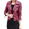 Spring Autumn Women Leather Jacket Oblique Zipper Motorcycle Trendy Casual Faux Leather Coat WWP109-Dollar Bargains Online Shopping Australia