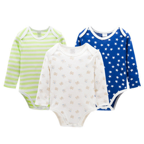 3pcs/Lot Thick Cotton Baby Rompers Summer Long Sleeve Baby Wear Infant Jumpsuit Boys Girls Clothes-Dollar Bargains Online Shopping Australia