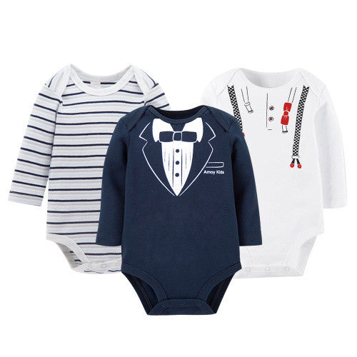 3pcs/Lot Thick Cotton Baby Rompers Summer Long Sleeve Baby Wear Infant Jumpsuit Boys Girls Clothes-Dollar Bargains Online Shopping Australia