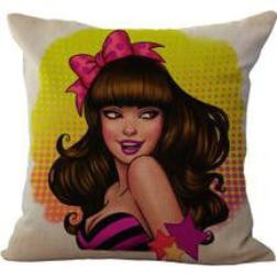 American Style Cartoon Anime Girl Cotton Linen Throw Pillow Home Decor Cushion For Children's Birthday Gift-Dollar Bargains Online Shopping Australia