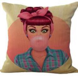 American Style Cartoon Anime Girl Cotton Linen Throw Pillow Home Decor Cushion For Children's Birthday Gift-Dollar Bargains Online Shopping Australia