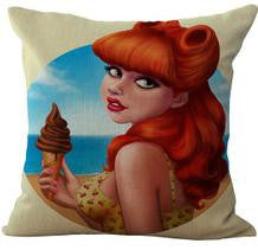 American Style Cartoon Anime Girl Cotton Linen Throw Pillow Home Decor Cushion For Children's Birthday Gift-Dollar Bargains Online Shopping Australia