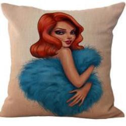 American Style Cartoon Anime Girl Cotton Linen Throw Pillow Home Decor Cushion For Children's Birthday Gift-Dollar Bargains Online Shopping Australia